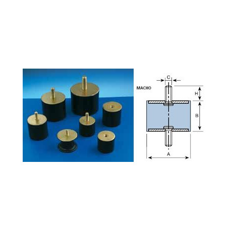 Antivibratorio Sop Cil 25,5x22mm / M-8 Macho Amc 12 Pz