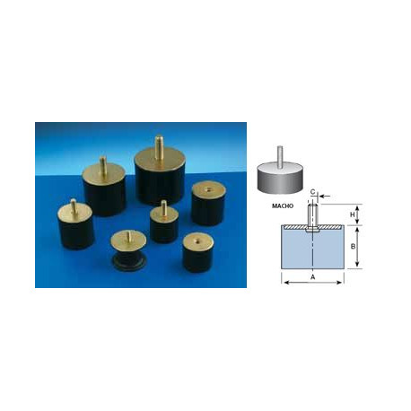 Antivibratorio Tope Simple 40x28mm / M-10 Macho Amc 12 Pz