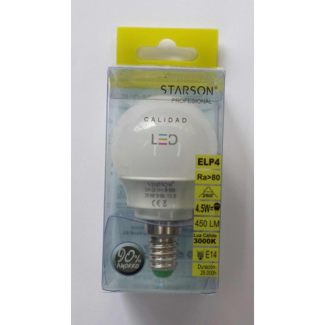 Lampara Ilumin Led Esf. E14 4,5w 450lm 3000k Starson