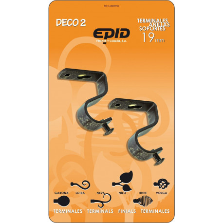 Soporte Barra Cort 19mm Techo Met Neg/oro Mo Epid 2 Pz