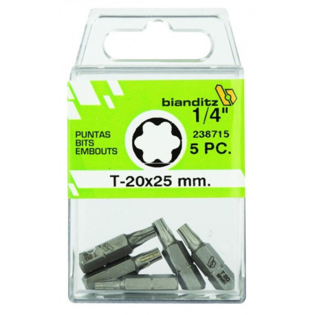 Punta Atorn T15 1/4""-25mm Extra Dura Bianditz