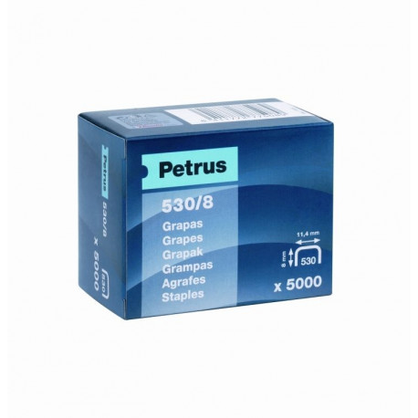 Grapa Clavadora 8mm  530-77508 Petrus 5.000 Pz