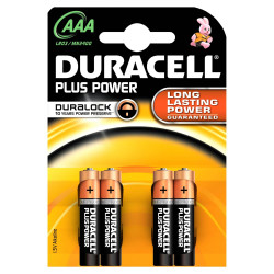 Pila Alcalina Lr03 Aaa 1,5v Power Plus Duracell 4 Pz