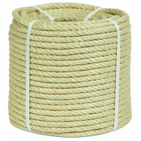 Cuerda Torcida 06mm Sisal Nat 4 Cabos Hyc 200 Mt