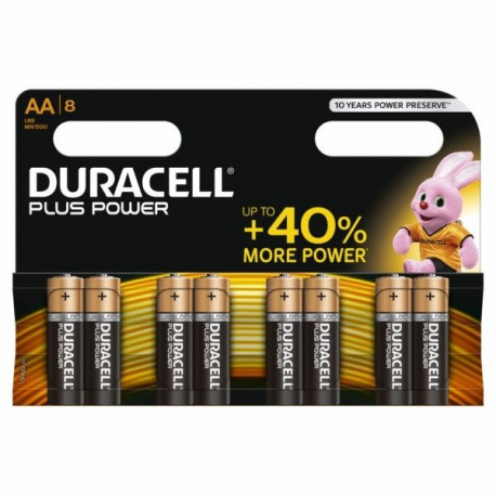 Pila Alcalina Lr06 Aa 1,5v Power Plus Duracell 8 Pz