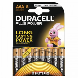 Pila Alcalina Lr03 Aaa 1,5v Power Plus Duracell 8 Pz