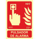 Cartel Señal 210x300mm Luminiscente Pvc Pulsador Alarma Norm