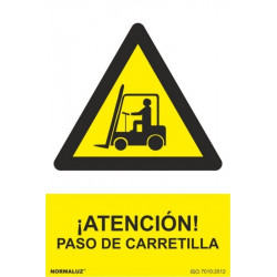 Cartel Señalizacion 210x300mm Pvc Paso Carretilla Normaluz