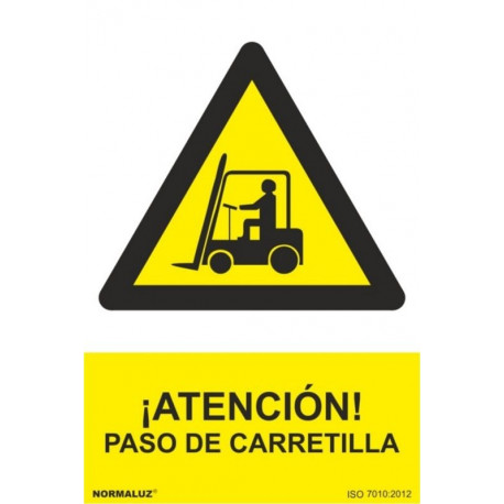 Cartel Señalizacion 210x300mm Pvc Paso Carretilla Normaluz