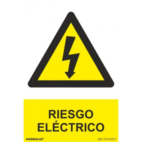 Cartel Señalizacion 210x300mm Pvc Riesgo Electrico Normaluz