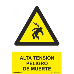 Cartel Señalizacion 210x300mm Pvc Alta Tension Peligro De Mu