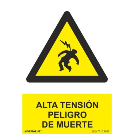 Cartel Señalizacion 210x300mm Pvc Alta Tension Peligro De Mu