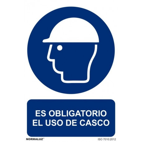 Cartel Señalizacion 210x300mm Pvc Obliga Uso Casco Normaluz