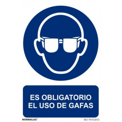 Cartel Señal 210x300mm Pvc Obliga Uso Gafas Normaluz