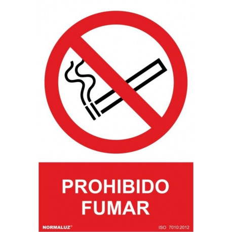 Cartel Señal 210x300mm Pvc Prohibido Fumar Normaluz