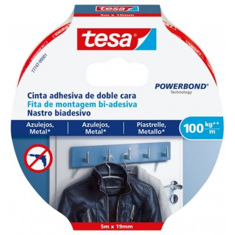 Cinta Adh 19mmx 5mt D/cara Azulejos Tesa Powerbond