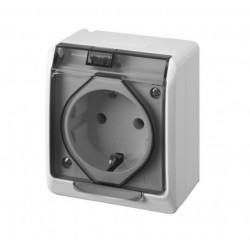 Base Enchufe Elec Estanco Tt S/lat 16a-250v Ip54 Abs Bl Pool