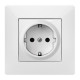 Base Enchufe Elec 16a-250v Schuko Tt Empotrar Abs Bl Habitat