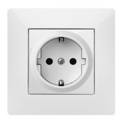 Base Enchufe Elec 16a-250v Schuko Tt Empotrar Abs Bl Habitat