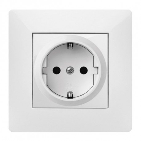 Base Enchufe Elec 16a-250v Schuko Tt Empotrar Abs Bl Habitat