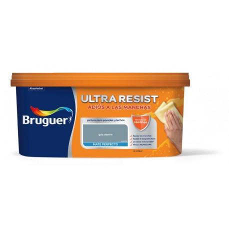 Pintura Plast Mate 4 Lt Gr Denim Int. Ultra Resist Bruguer