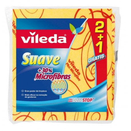 Bayeta Limp 200x210mm Multi Suave Ama Odor Stop Vileda 3 Pz