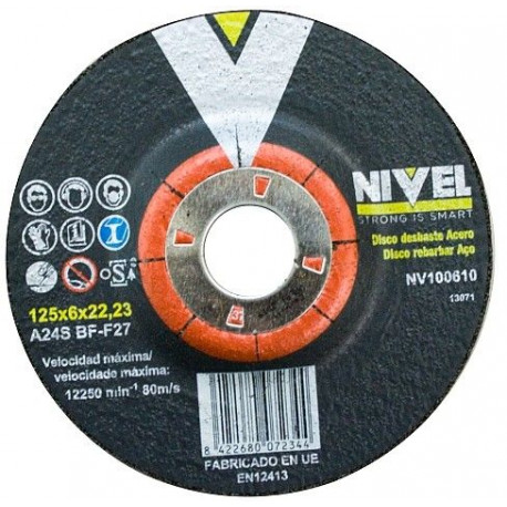 Disco Desbaste Metal 125x6x22 Mm Nivel