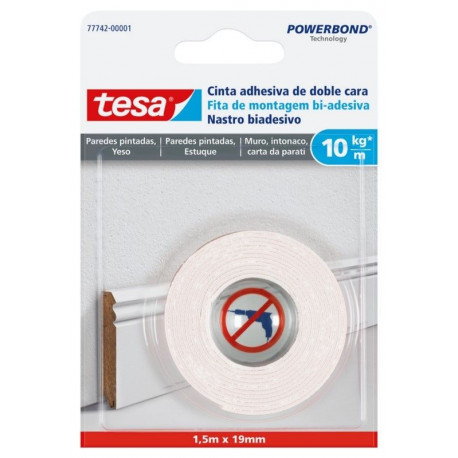 Cinta Adh 19mmx  1,5mt D/cara Pared Pint Tesa Powerbond Tesa