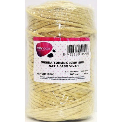 Cuerda Torcida 02mm Sisal Nat 1 Cabo Vivahogar 700 Gr