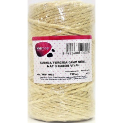 Cuerda Torcida 04mm Sisal Nat 3 Cabos Vivahogar 700 Gr