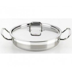 Cacerola Baja 24cm C/tapa Ind Inox Prof. Bra