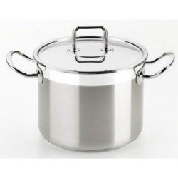 Cacerola Alta 22cm C/tapa Ind Inox Prof. Bra