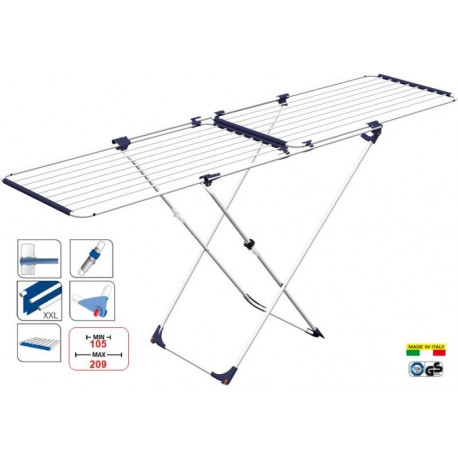 Tendedero Suelo 105-209cm/22mt Ext C/ru Ac/alum Duo Gimi