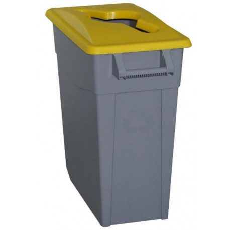 Contenedor Bas. 65lt C/rued Denox Pl Tapa Abierta Amarillo 2