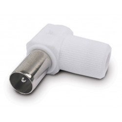 Conector Antena Coaxial Macho Acodado 9,5mm Acero Plastico B