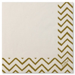 Servilleta Mesa 33x33 Papel Blanco/oro Chevron Extra 20 Pz