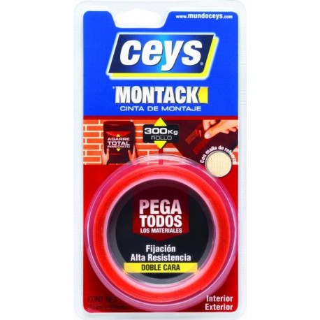 Cinta Adh 19mmx  2,5mt D/cara Malla Ref. Montack Express Cey