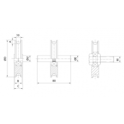 Polea Pta.elev. 80x10mm 103 Canal Ebro 2