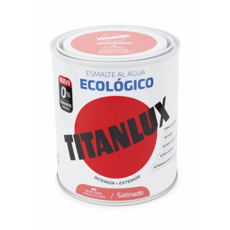 Esmalte Acril Sat. 750 Ml Ro/cor Al Agua Ecologico Titanlux