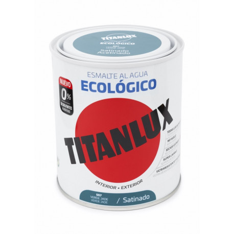 Esmalte Acril Sat. 750 Ml Ver/jad Al Agua Ecologico Titanlux