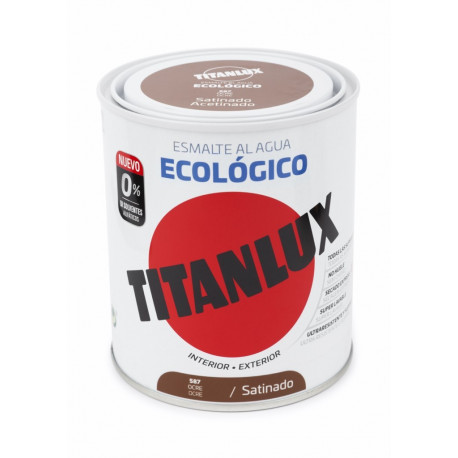 Esmalte Acril Sat. 750 Ml Ocre Al Agua Ecologico Titanlux