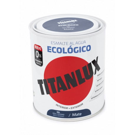 Esmalte Acril Mate 750 Ml Az/oc Al Agua Ecologico Titanlux