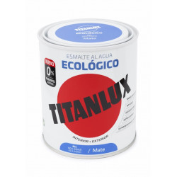 Esmalte Acril Mate 750 Ml Az/indi Al Agua Ecologico Titanlux