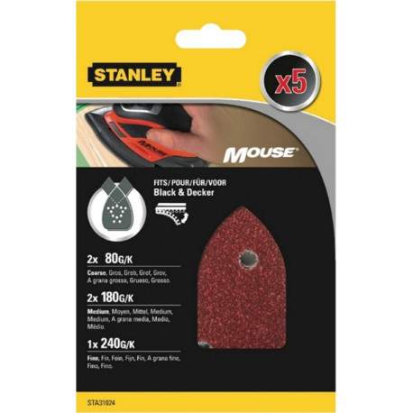 Hoja Lija Stanley Mouse 2xgr080+2xgr180+1xgr240 Variadas Ma