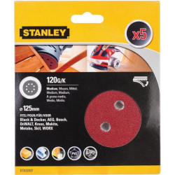 Disco Lija Stanley Roto Orbital Perfor. 125mm Gr120 Ma 5 Pz