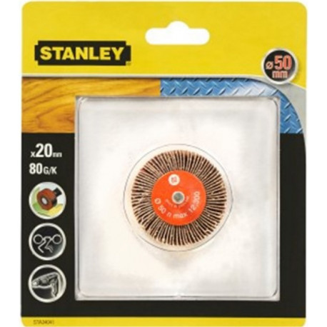 Cepillo Para Taladro Hojas Lija 050x020mm Gr80 Stanley