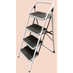 Escalera Dom Tijera 0,955mt 4 Peldaños Anch Acero Bl Homelux