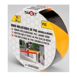 Cinta Adh 50mmx 33mt Señalizacion Reflectante Pvc Ne/am Targ