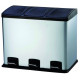 Cubo Bas. Recicl. 36lt 58x39x47cm C/pedal 3comp. Inox Vivaho