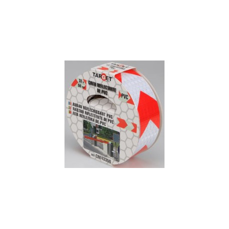 Cinta Adh 50mmx33mt Señalizacion Target Pvc Ro/bco Reflectan